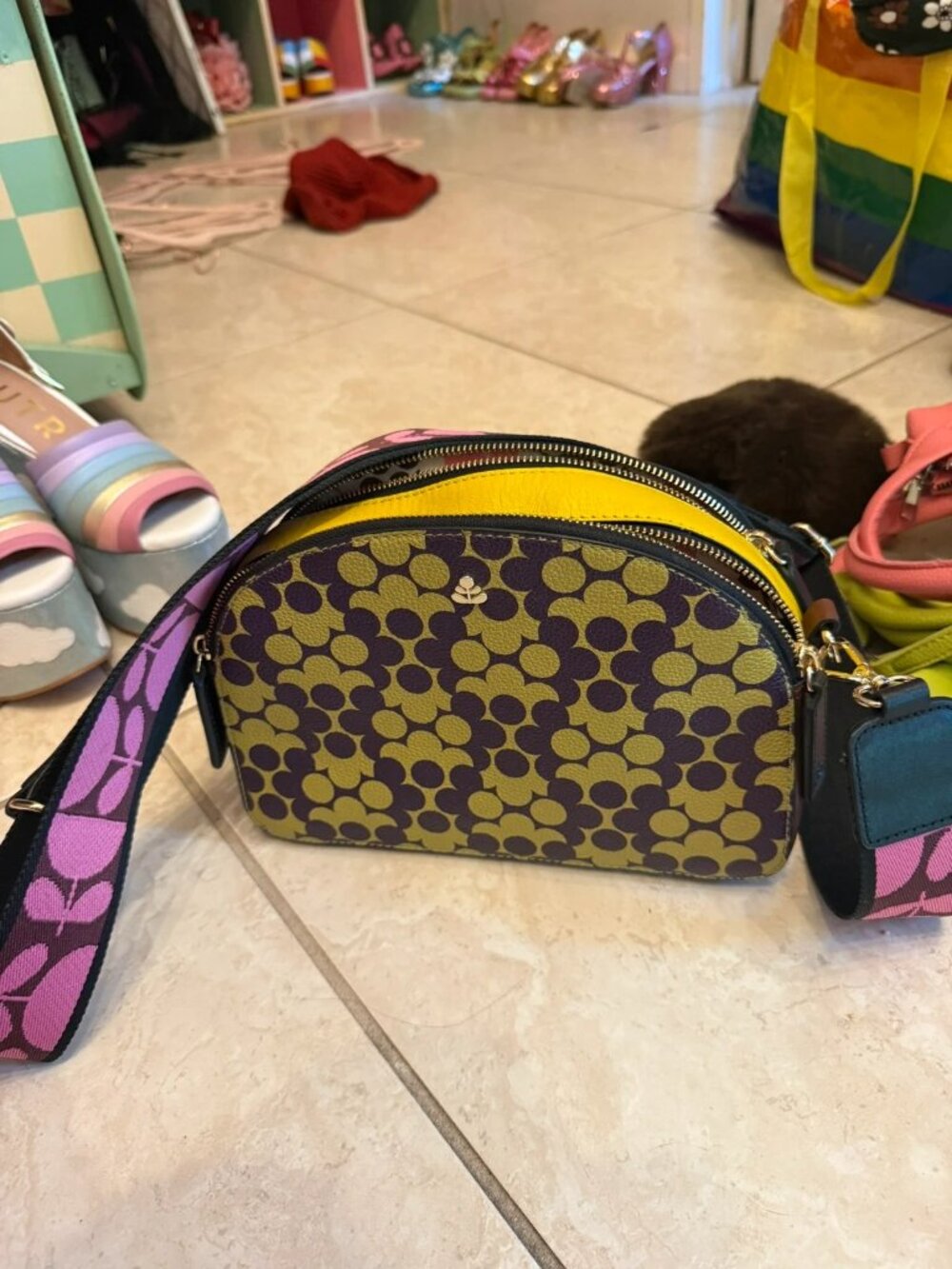 Orla Kiely Luna flower bag crossbody bag 60s style